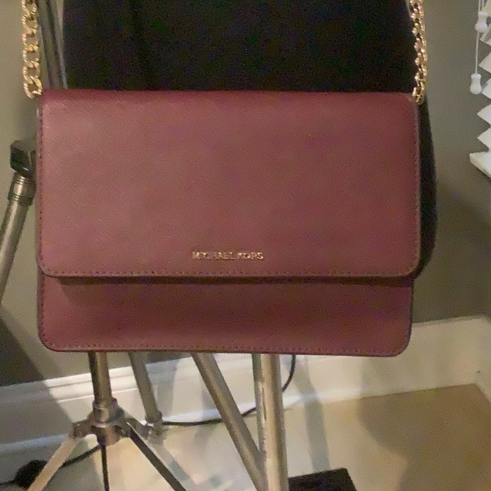 Merlot Michael Kors Saffiano Crossbody Handbag